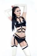 Sister Sinister, black, white and straps