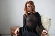 Redhead in a black top