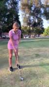 Gabbie Carter having fun on the golf course [gif]