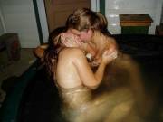 Hot tub kiss