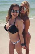 black bikini at the beach