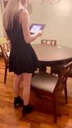 She let's him cream pie her as she searches the web.