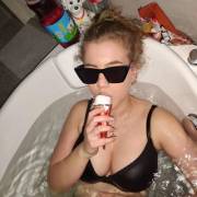 Bra in a bathtub