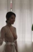 Asian cutie in seethru nightgown