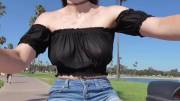 I wore a sheer top while biking!