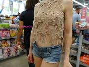 Seethru in a crowded store