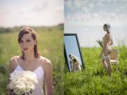 Bride does nude boudoir shoot in a field (Album in comments)