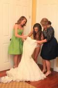 Big-hair bride getting ready (another in comments)