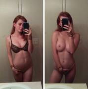 Cute Redhead On-Off Selfie