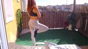 Exercise in home balcony