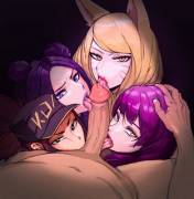 Decensored &amp;De-pubic hair K/DA Girls