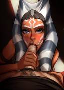 Ahsoka sucking dick (cherry-gig) [Star Wars]