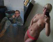 Hot Blonde Army Private