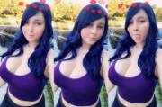 HOT in purple tank top