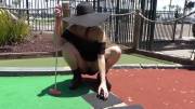 Mini Golf in a very slipper top!