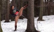 This lady is marking her tree