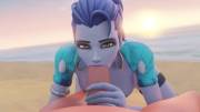 Widowmaker sucking dick at the beach (Padafap)