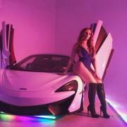 Redhead Fiona with Lamborghini