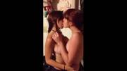 Kissing and tits touching