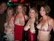 In AltBoobWorld, an evening out for older ladies is invariably a time to wear open front "boobs out" fashions.