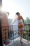 bride on the balcony