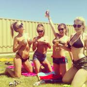 Boob troop instagram fun. Rosie Jones, Daisy Watts, Kelly Hall and Jess Davies