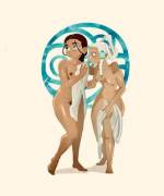 Water Tribe Girls Exiting the Bath [Klassy Arts]