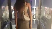 Hot russian flashing in mall