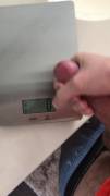 [proof] cum on a kitchen scale