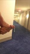 [Proof] Cum in a hotel hallway