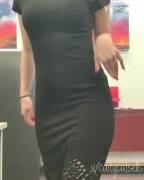 black dress &amp; sheer stockings 