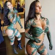 Witchblade bodypaint by Renee Enos