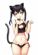 Tamaki in neko lingerie