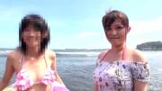 Haruki Sato and Mao Hamasaki | Picking Up Random Girls On The Beach For Some Lesbian Sex