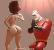 Mr. Incredible loving Elastigirl's new swimwear (Crisisbeat) [The Incredibles]