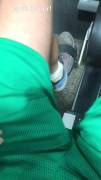 Continuation of my gym boner vid from yesterday with a little sneak peek. Got a little nervous there at the end! Felt some eyes on me and didn’t want to risk losing my membership... Lol