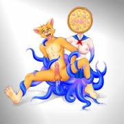 (Female) Pizza Schoolgirl Tentacle Monster Fucks a (Furry) (Original)