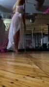 Pole dance practice gif from Nicole, blonde exotic dancer