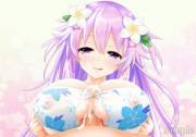 Bikini Big Nep milks Bob [Hyperdimension Neptunia]