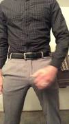 Cumming through my slacks