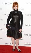 Christina Hendricks in her leather dress