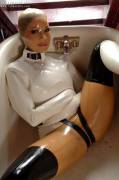 Crazy Bianca Beauchamp - Latex Straitjacket and Hood
