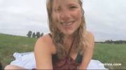 Lindsey in a field of dreams.