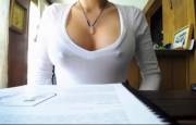 Showing my tits as I study