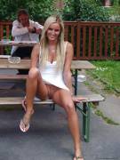 Flashing in a pub garden