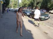 Naked on the street