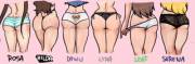 Poke-Girls' Asses