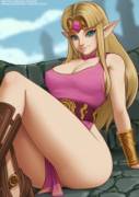 Seductive Zelda On/Off [x-post r/OnOffArt]