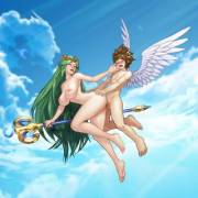 Palutena and Pit fucking in the sky (Jummy) [Kid Icarus]