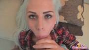 Look at those eyes.... and the juicy load in her mouth! 